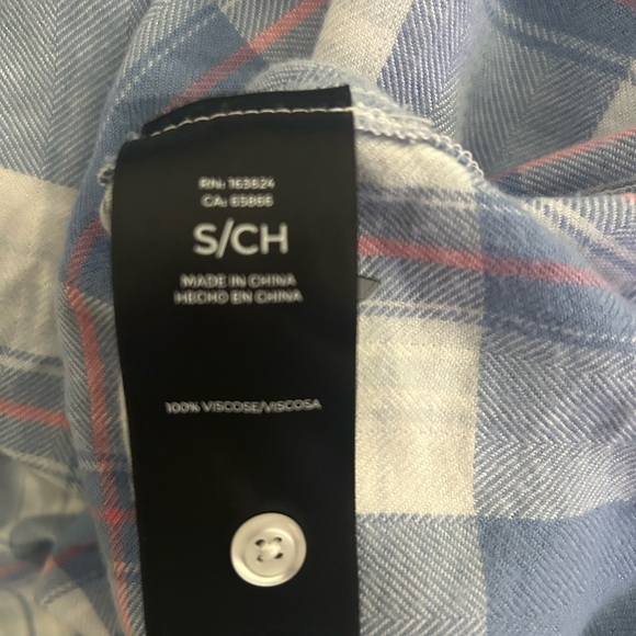 Well Worn Light Blue and White Plaid Shirt - Picture 4 of 5